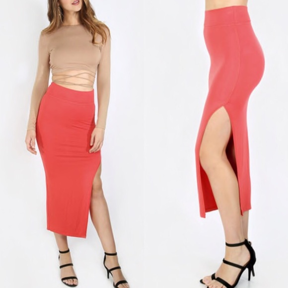 Side Slit Pencil Skirt - Picture 1 of 3